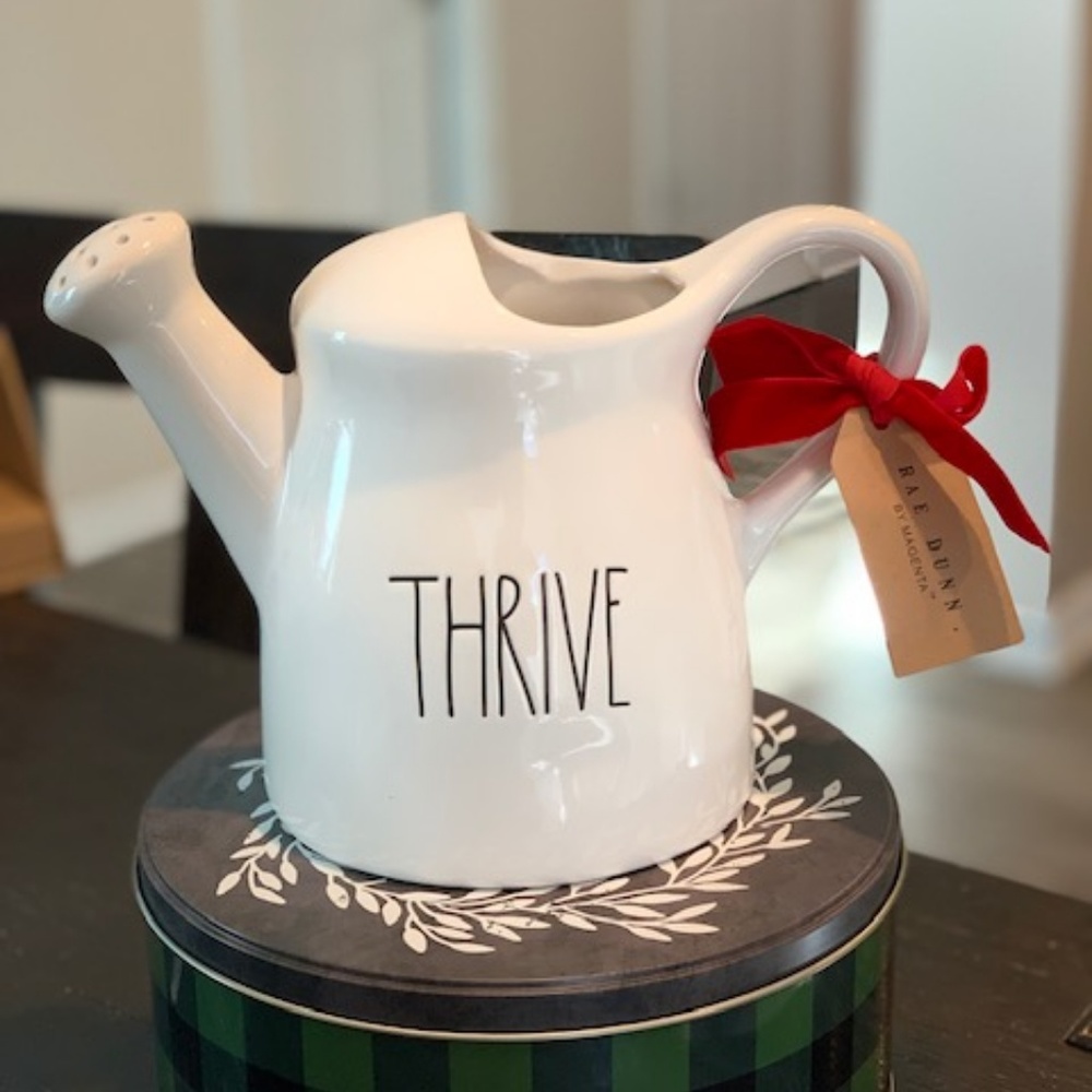 Rae Dunn "Thrive" watering can